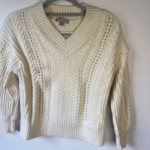 Cream Cable 100% Cotton Long Sleeve Sweater JCrew J Crew Holiday Sweater Small